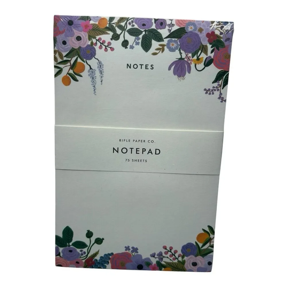 RIFLE PAPER CO Garden Party Note Pad 75 Sheets 6.5” x 4.5” New In Plastic